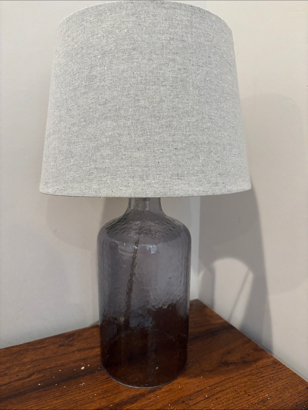 Target Gray Glass Bottle Table Lamp with Light Gray Shade